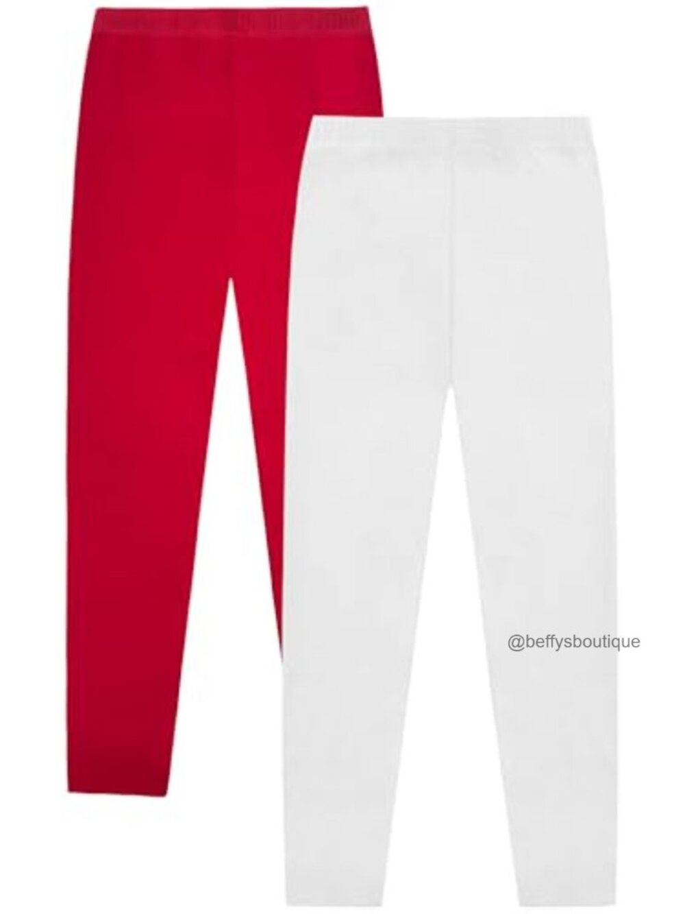 Girls Cotton Spandex Leggings 2 Pack Full Length